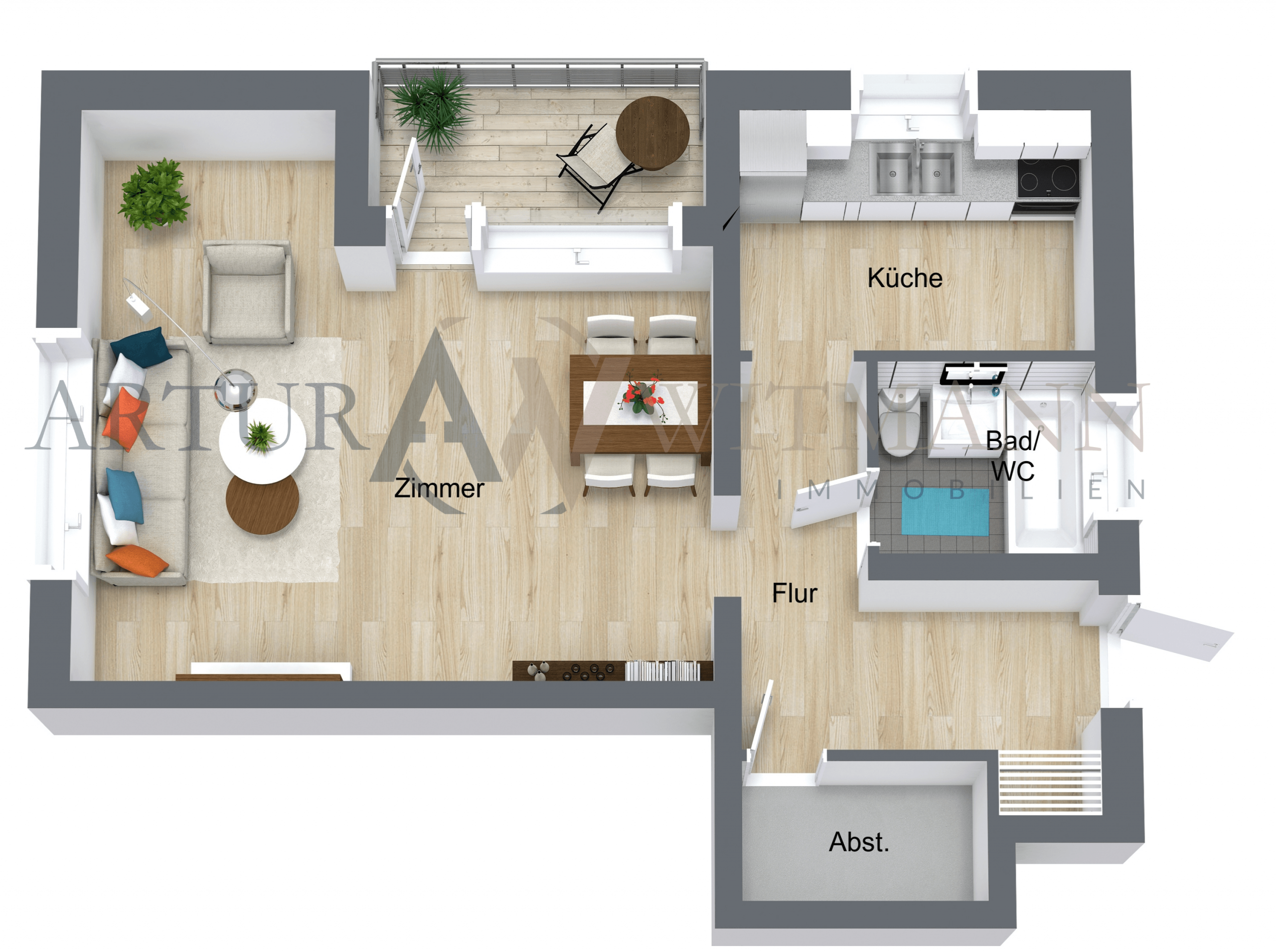 1-Zimmer-Eigentumswohnung als Kapitalanlage – Vermietet, mit Balkon und Stellplatz