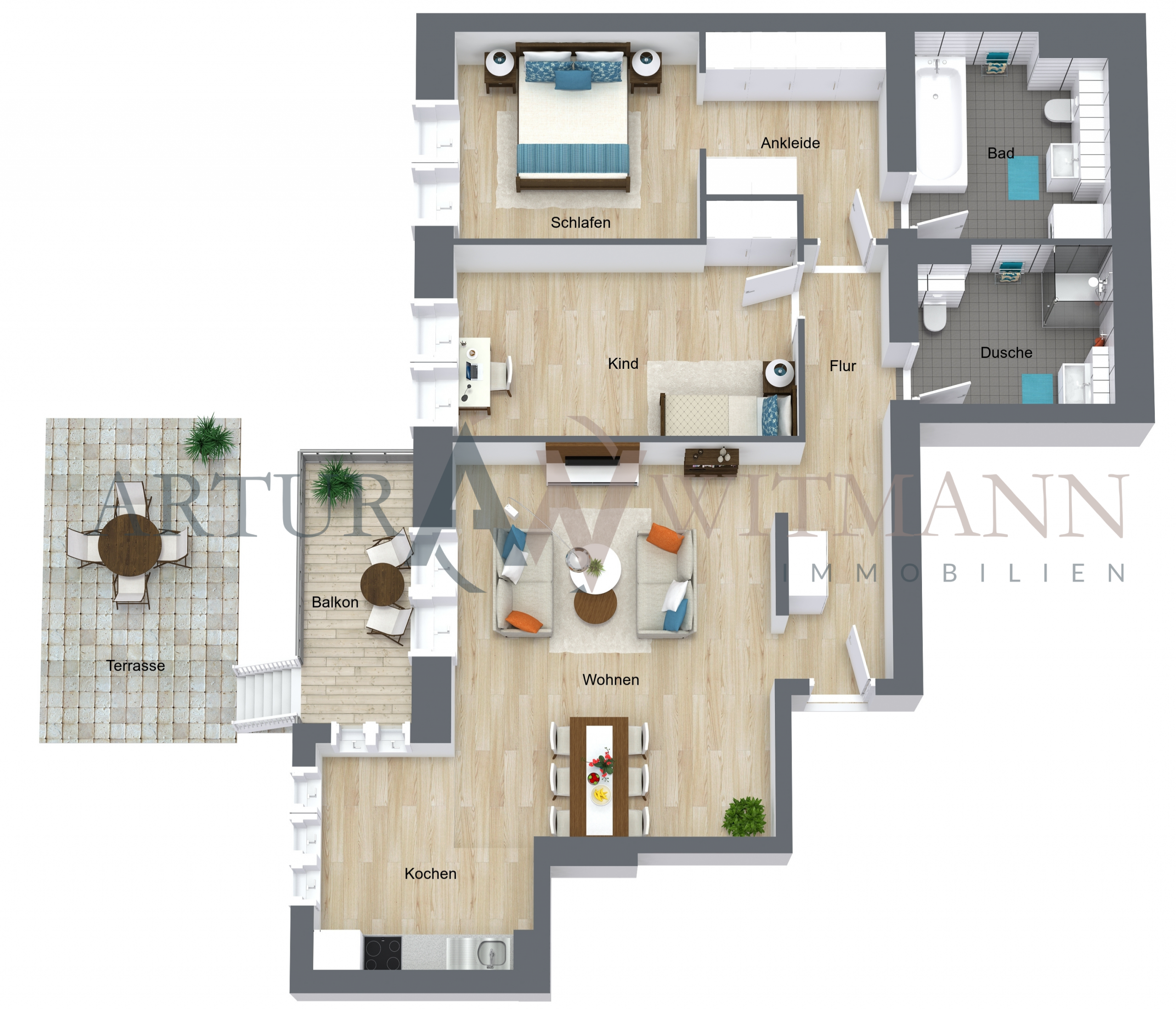 Ein Zuhause mit Stil und Komfort – 3-Zimmer-Wohnung mit großem Garten