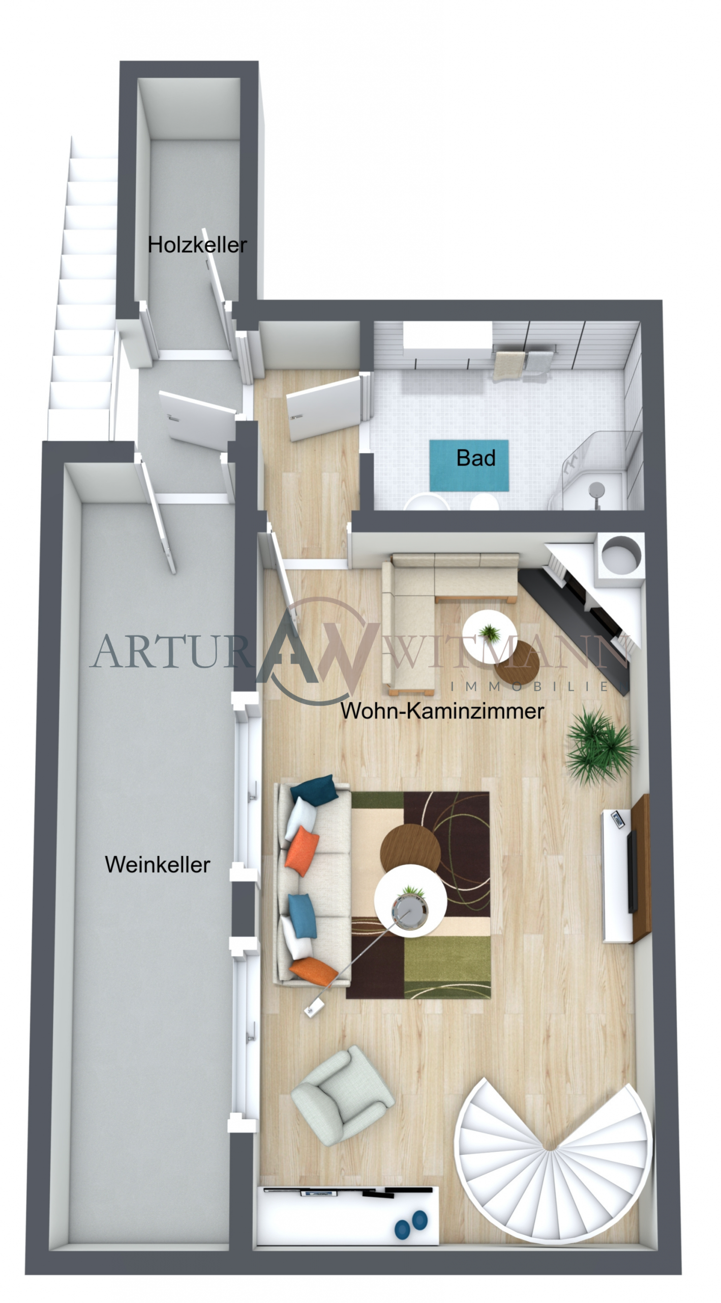 Charmante Maisonette-Wohnung mit Kamin, Einbauküche, Garage und Garten