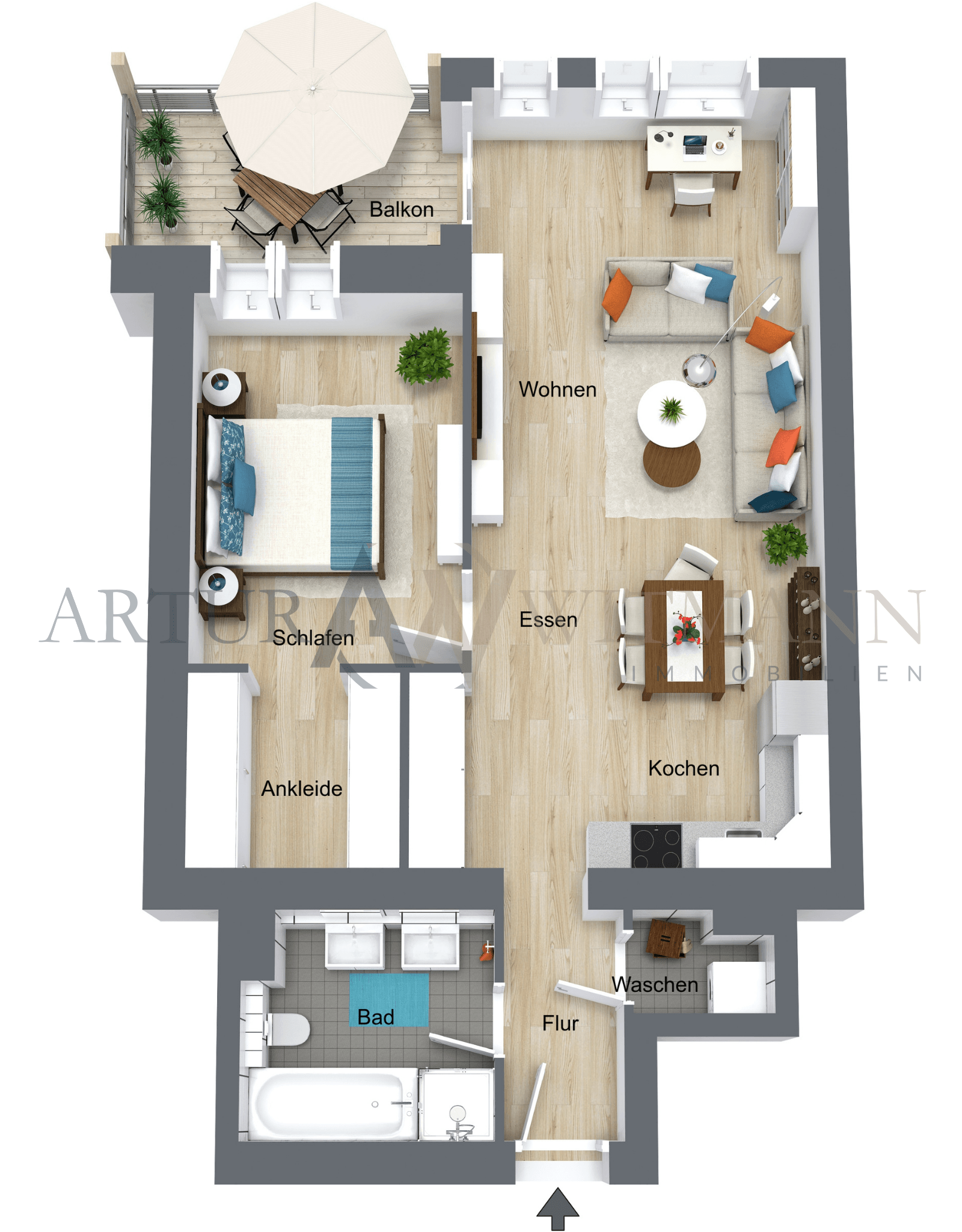 Kapitalanlage am Hohbergsee – gepflegte 2-Zimmer-Wohnung mit Balkon, Aufzug & Stellplatz